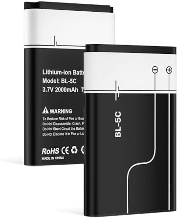 XHDATA Batterie BL-5B 3.7V 1020mAh Pour Radio Pour La Maison 2 Pièces
