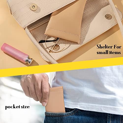 Dacitiery 4 Pack Soft Glasses Case,PU Leather Sunglasses Spectacles Bag Reading Glasses Pouch Waterproof Glasses Storage Bag Portable Pouch for Women Men