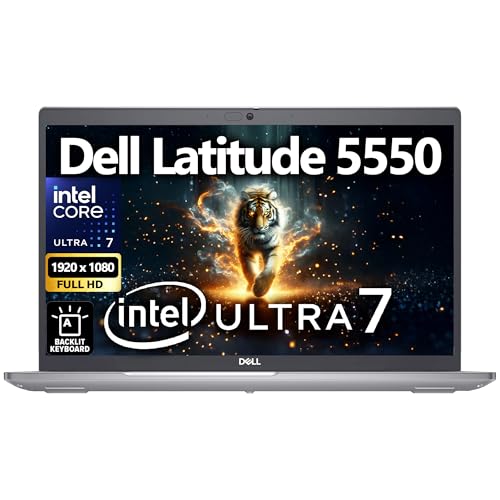 Dell Latitude 5550 AI Business Notebook 15.6" FHD Intel Ultra 7-155U (Beats i7-1355U), 16GB DDR5 RAM, 512GB SSD PCIe, Wi-Fi 6E + BT, Backlit Keyboard, HD Webcam, RJ-45, Windows 11 Pro - Gray