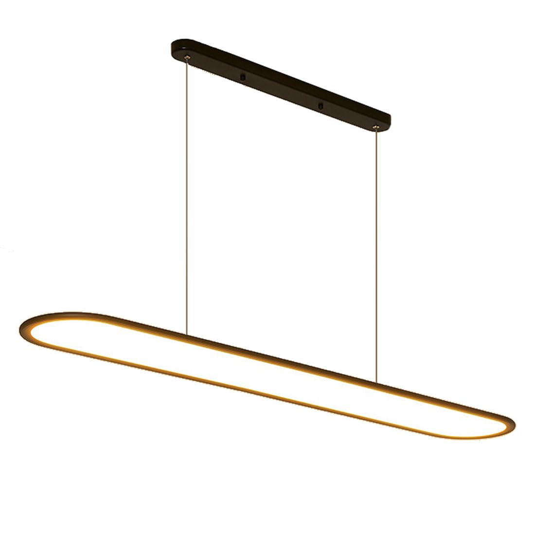 Abinlina Black LED Pendant Light - Dimmable Industrial Chandelier for Kitchen, Office, and Living Room(Dark,L)