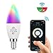 Produktbild MoKo Smart WLAN LED Lampe, E14 5W Kerzenform Dimmbar Glühbirne Mehrfarbig, WiFi Birne mit APP und Sprachsteuerung, Kompatibel mit Alexa Echo Google Home, RGB + Kühles Weiß + Warmweiß, Kein Hub