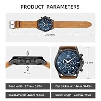 by BENYAR Men's Chronograph Waterproof Luminous Date Watches Stainless Steel Bracelet Large Dial Classic Business Fashion Analogue Quartz Watches Elegant Gift for Men, Brown Black Blue, Men, Casual — image 7