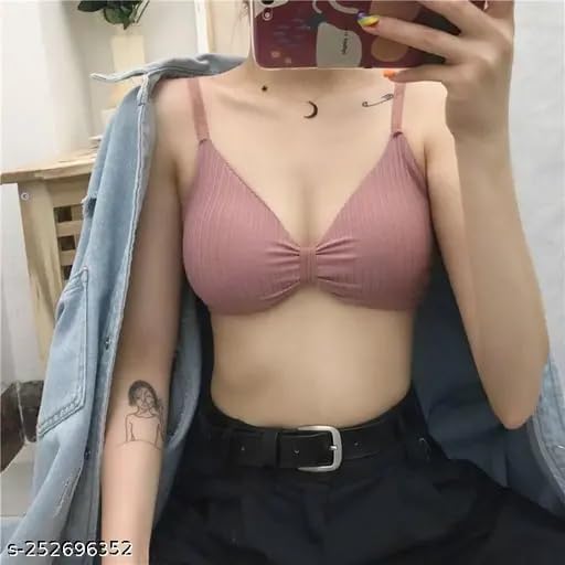Image of Women Everyday Lightly Padded Fancy Stylis Running Tops Seamless for Bra 3337 Bra in Free Size(Fit Upto 28 to 34)