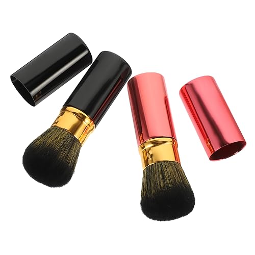 MERRYHAPY 女性用ブラッシュメイクブラシ2本入りメイクブラシセット 持ち運びやすく収納しやすいノーズシャドウハイライター用ブラシ