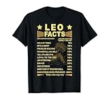 Leo Facts Zodiac Funny Leo Birthday Gift Tee T-Shirt