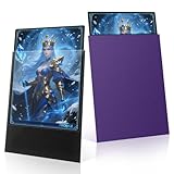 200 Pack Card Sleeves, Matte Dual Trading Card Sleeves with Opaque Back & Smooth Shuffle, Tear Resistant Card Protectors for MTG, TCG and Game Cards (Metallic Purple)