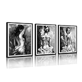 Gerahmte Leinwand für Schlafzimmer, sexy Frau, Gemälde, Druck, weibliche Körperkunst, Poster mit sinnlichem Kunstwerk für Zuhause, Spa, Wohnung, Dekoration, fertig zum Aufhängen, 30,5 x 40,6 x 3 cm