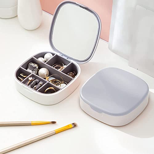 YESKAMO Boîte à Bijoux de Voyage,mini étui à bijoux portable, double couche pour bagues, boucles d'oreilles, colliers, bracelets Sac de Rangement Léger de Voyage de Transport de Protection en Cover