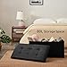 YOUDENOVA 30 inches Folding Storage Ottoman, 85L Storage Ottoman Bench for Living Bedroom and Hallway, Faux Leather Black Ottoman with Storage Footrest Seat, Support 350lbs