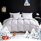 Picture of Ousidan Goose Feather Down Fiber Comforter Cal King Size,100% Organic Cotton Duvet Insert,All-Season Luxury Duvet Insert with Baffle Box Design, 700+Fill Power Hotel Collection Bedding Comforter