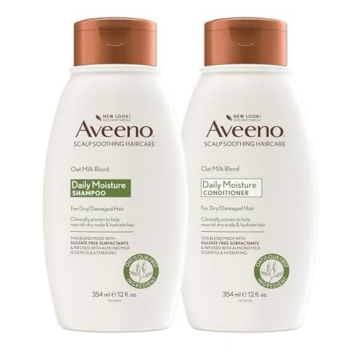 Aveeno Scalp Soothing Oat Milk Blend Shampoo & Conditioner Set for Daily Moisture and Light Nourishment, Sulfate Free, No Dyes or Parabens, 12 fl. Oz