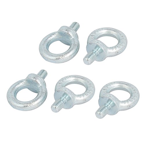 Image of uxcell Lifting Eye Bolt 1 /2 inch x 20mm Male Thread C15 Carbon Steel for Hanging, Pack of 5
