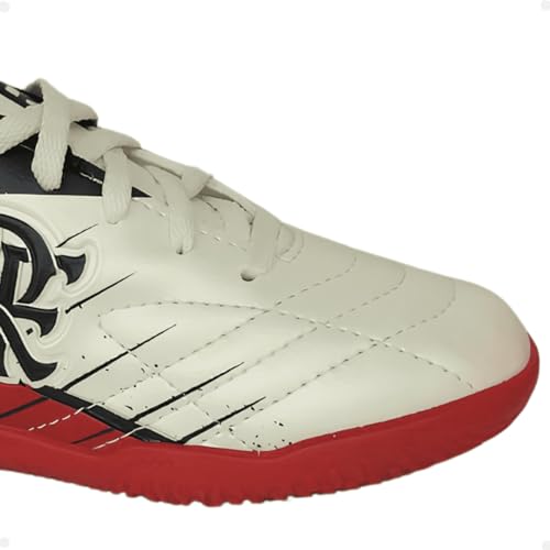 Chuteira Infantil Flamengo Sem Trava Futebol (Branco, BR, Criança de 4 a 8 anos, Numérico, 30)