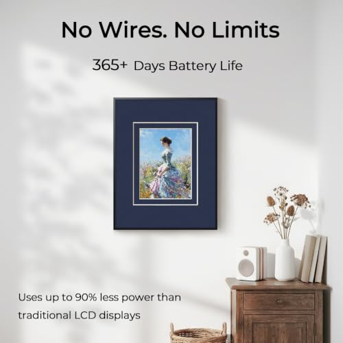 Image of Digital Frame, E-Ink Display, Wall Art Decor for Home & Office (Blue)