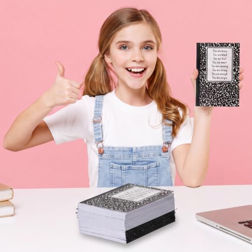 Image of Spakon 50 Pcs Mini Notebooks Bulk Motivational Gifts for Students, Black