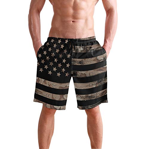 American USA Flag Men's Swim Trunks Board Shorts2