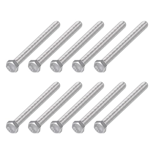 Image of METALLIXITY Hex Head Bolts (3 /8-16 x 3-3 /4 inch) 10Pcs, 304 Stainless Steel 18-8, Fully Threaded, External Hex Drive, Plain Finish, Hex Head Screw Bolt, Silver