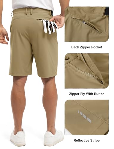 Image of TBMPOY Men's 9 inch Golf Shorts Stretch Quick Dry Dress Casual Shorts