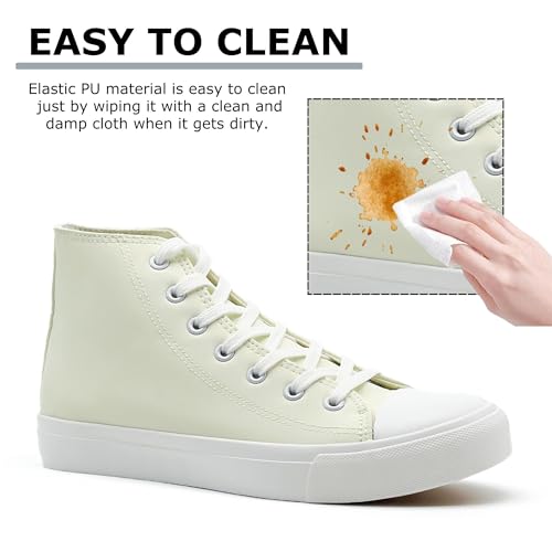 High Top Sneakers for Women Men Classic PU Leather Tennis Shoes Lace Up Fashion Breathable Walking Shoes High Tops4