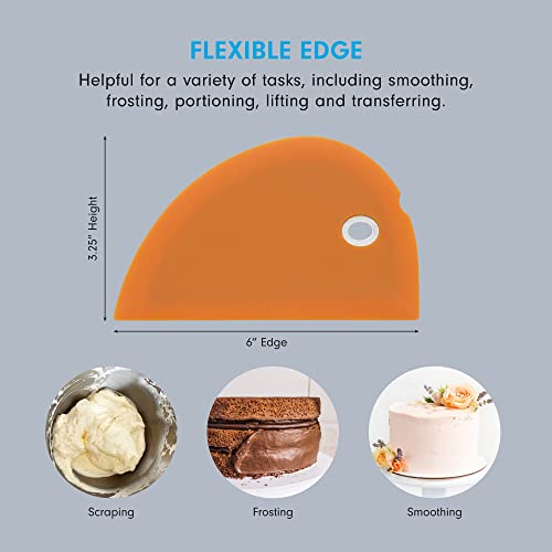 Messermeister Silicone Bowl Scraper, Orange - Frosts, Portions, Lifts & Transfers - Easy To Clean & Flexible Precision Edge #TOP2