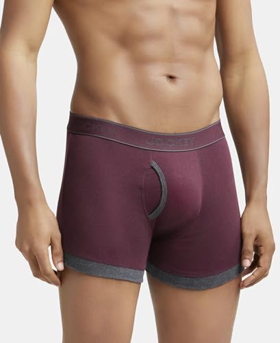 Image of Jockey 1017 Men's Super Combed Cotton Rib Solid Boxer Brief with Stay Fresh Properties