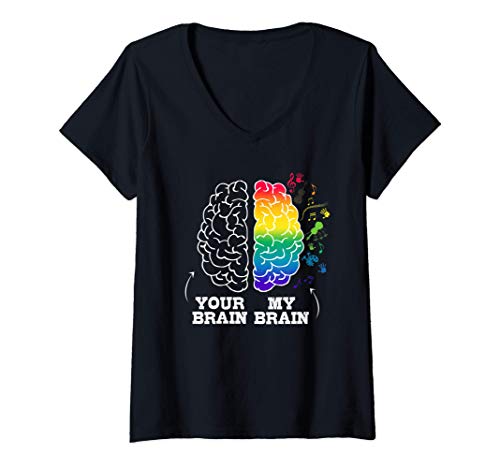 Mujer Your Brain My Brain | Cool Neurodiversity & Autism Awareness Camiseta Cuello V