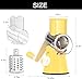 Cambom Rotary Cheese Grater Hand Crank Cheese Shredder for Fresh Cheese, Vegetable, Nuts,Non-slip Suction Base, Free Cleaning Brush Three Blades,Yellow