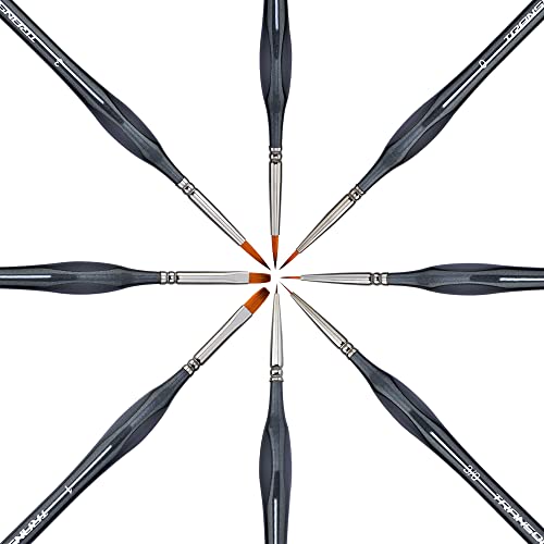 Transon Fine Detail Art Paint Brush Set 8Pcs With Triangular Handle For Miniatures Model Craft Face Painting Suitable For Acrylic Gouache Watercolor Oil #TOP5