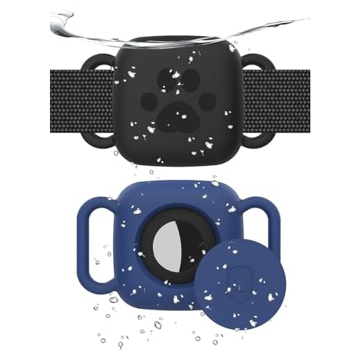 2 Pack Dog Collar Holder Compatible with Tile Mate 2022 2024 Tracker | Waterproof Anti-Scratch Finder Protective Cover for Tile Tracker, Silicone Case Accessories for Pets Dog Cat(Black Blue)