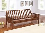 Futon Frame with Slat Side Detail Dirty Oak