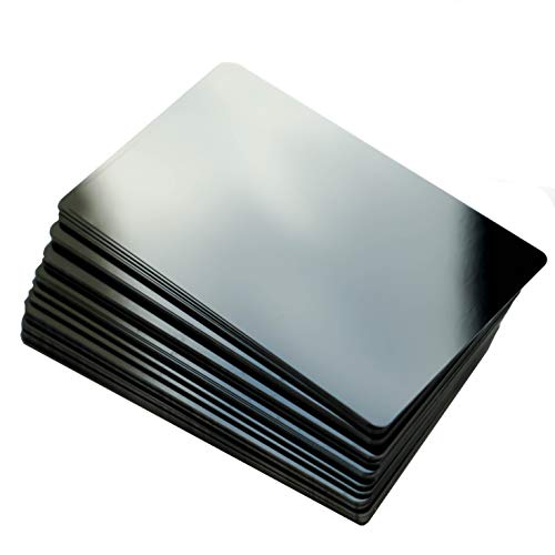 Rxbc2011 100Pcs Blank Metal Business Cards Laser Engraving Aluminum (Black, 100 Pcs) #TOP2