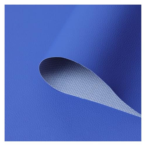 Tissu en cuir synthétique PU bleu 100x160cm pour couture et ameublement