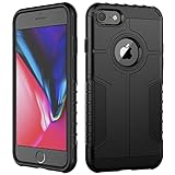 JETech Hülle für iPhone 8 und iPhone 7, Schwerlast Dual Layer Robust Schutz, Stoßfeste Schützende Harte Handyhülle (Schwarz)