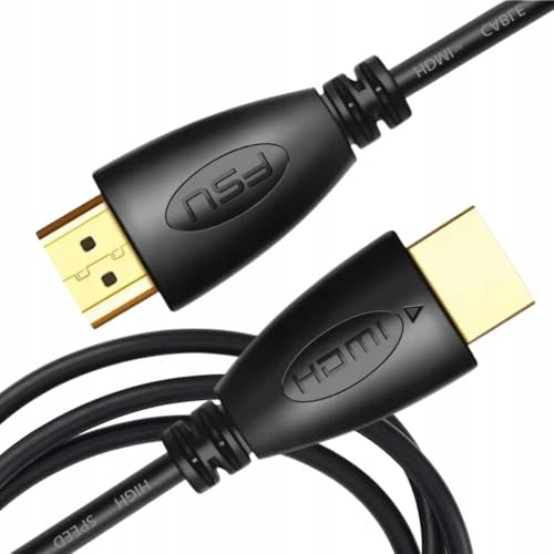 QULITY Premium Kabel HDMI 1.4, Czarny, 3m, 4K Ultra HD 3840x2160 60Hz, Złote Wtyki, Ekranowany, Obsługa 3D
