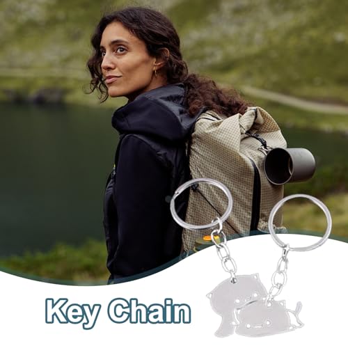 Tioheam Porte-clés Assortis pour Amis,Porte-clés Assortis Meilleurs Amis | Correspondant Puzzle Cat Couples Porte-clés | Porte-clés Unique, Romantique, créatif, léger, pour Couple de Chats – vue 2