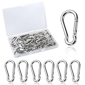 30 Stück Edelstahl Karabinerhaken mit Box