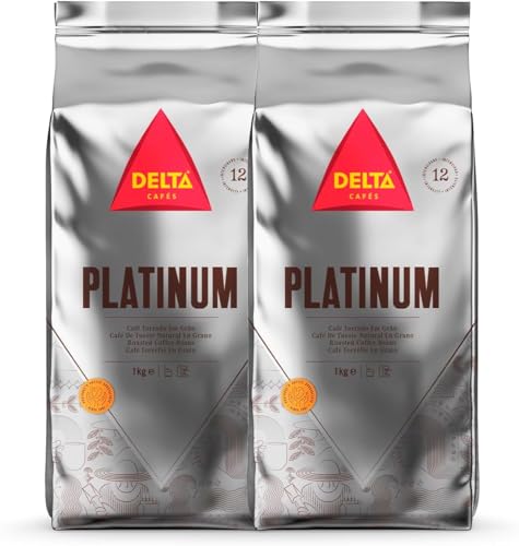 Delta Cafés | Café en Grano Platinum 2x1 Kg Intensidad 12 Arábica Robusta
