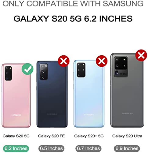 Dexnor Samsung Galaxy S20 5G Case [6.2"], Built-In Screen Protector & Kickstand, Military Grade Shockproof Protection, Black #TOP1