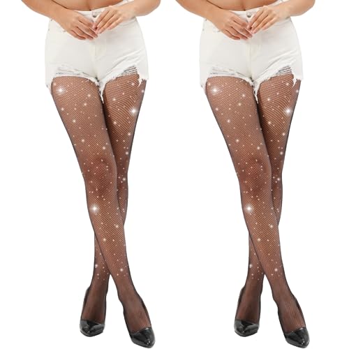 Medias de malla de cintura alta con pantimedias brillantes para mujer