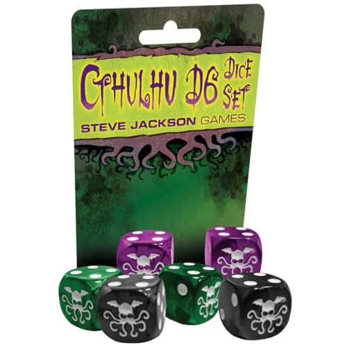 Cthulhu D6 Dice Set | Custom Dice, Perfect for use with Steve Jackson Games, DND, RPGs, Tabletop Games, and Role-Playing Adventures