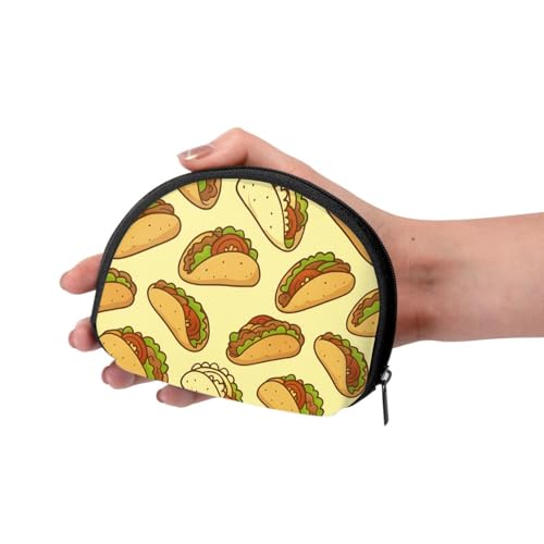 Portable Coin Purse Cartoon Taco Design Mini Zippered Money Pouch Card Holder3