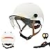 Overade Innovation Française - Casque Life avec Visière, avec Éclairage Puissant Avant/arrière, Télécommande Clignotants Oximote Incluse, Fonction Feu Stop Inclus, Taille Unique.