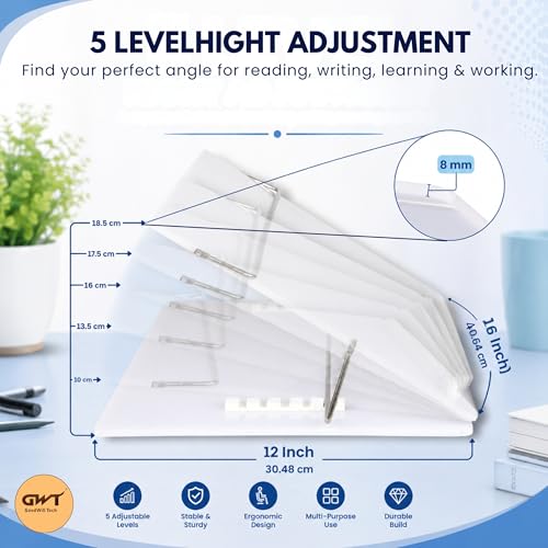 Image of Goodwill Tech Milky White Acrylic Desk Board 12x16 Inch - 8mm Thick Writable Tabletop Surface for Office, Study, Sketching & Daily Use