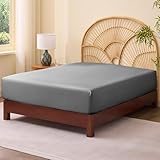 FreshCulture Bamboo Fitted Sheet, Cooling Sheets Full Size, Viscose Derived from Bamboo, Durable and Ultra Soft Breathable Bottom Sheets, Full, Charcoal Grey
