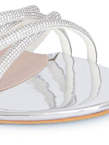 Image of ELLE Women's Glam Block Heel Sandals with Dazzling Strap Detail
