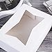 8inch White Cookie Boxes with Window,Auto-Popup Rectangular Bakery Box for Muffins and Pastry,Chocolate Covered Strawberry Cardboard Clear Lid Treat Packaging 8x5.75x2.5,Pack of 15