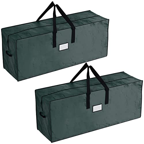 Christmas Tree Storage Bag Set - Set of 2 Bags for 7.5-Foot Artificial Trees - Protects Holiday Decorations and Inflatables by Elf Stor (Green) by Elf Stor - Used condition - US$10.83