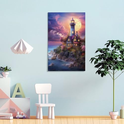 Impression sur toile phare côtier tableau mural mer 30x45 - 4