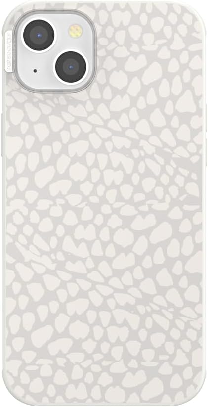 PopSockets iPhone 14 Plus Case with MagSafe, Phone Case for iPhone 14 Plus, Grip Sold Separately, Wireless Charging Compatible - Latte Petrified