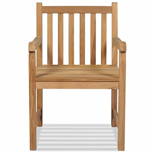 Chaises d'extérieur Mogou en bois de teck solide pour table à dîner - 5